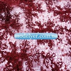 Ткань Сетка с вышивкой и пайетками